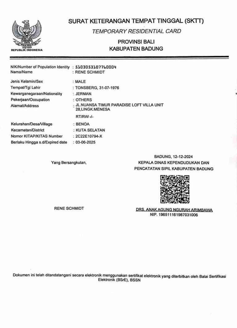 Живёте на Бали? Вот почему вам нужен сертификат о месте жительства