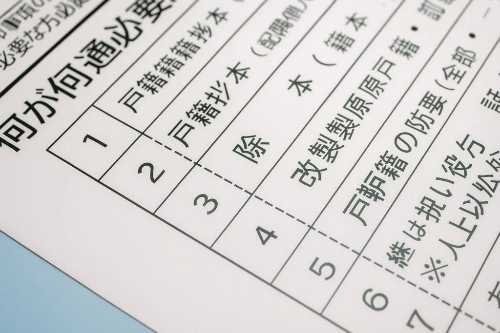 用途や提出先によって異なる戸籍の要件 