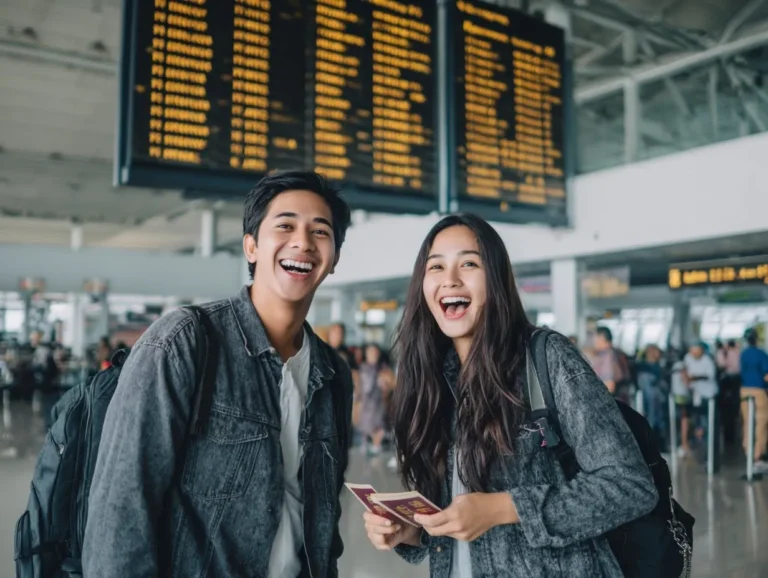 Paspor Indonesia dan boarding pass siap untuk liburan spontan ke negara-negara bebas visa dari Bali