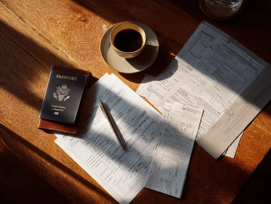 Contoh itinerary visa tanpa booking—berisi penerbangan dan hotel tentatif serta rencana harian yang jelas