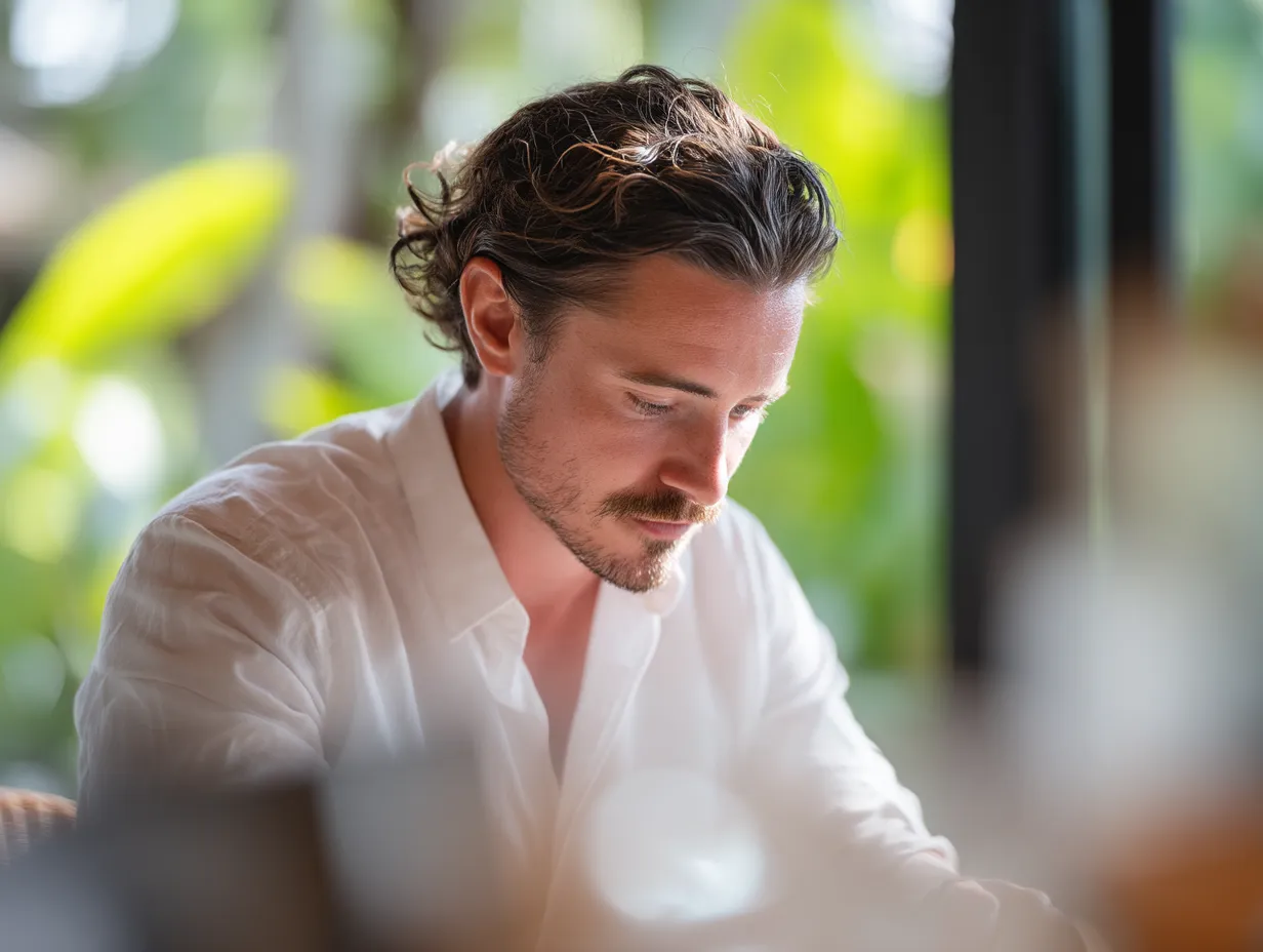 Canadian entrepreneur managing a PT PMA café in Canggu with HR outsourcing experts handling payroll, BPJS, and legal compliance.